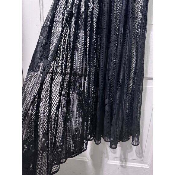 Maje Black Lace Sheer Cover Up Maxi Dress Size 1 - Picture 5 of 15